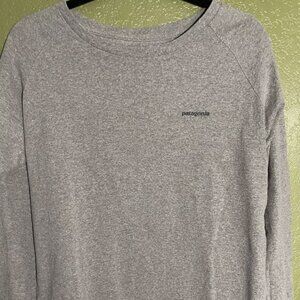 Patagonia Women's S T Shirt Long Sleeve Round Neck Logo Responsibili-Tees